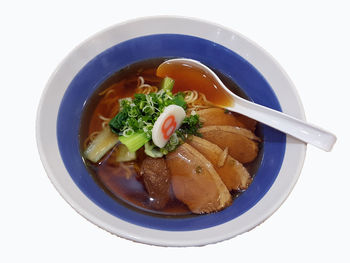 Close-up of soup served in bowl