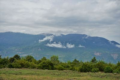 Scenic view of mountains against sky