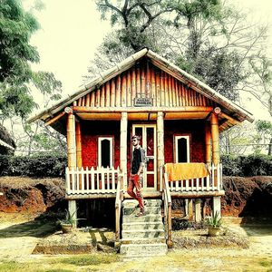 Built structure with trees in background