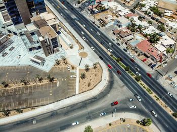 High angle view of traffic on city street