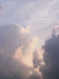 Low angle view of clouds in sky