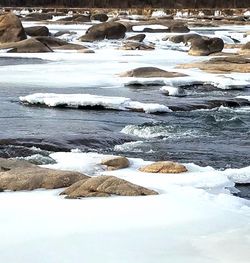 Scenic view of frozen sea