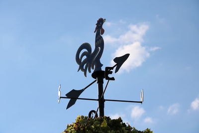 Low angle view of weather vane