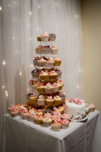 View of cake on table