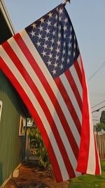 Close-up of flag against the sky