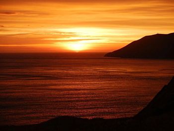 Scenic view of landscape against sky during sunset