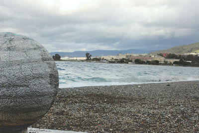 View of sea against cloudy sky