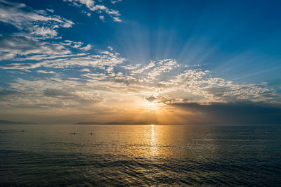 Scenic view of sunset over sea