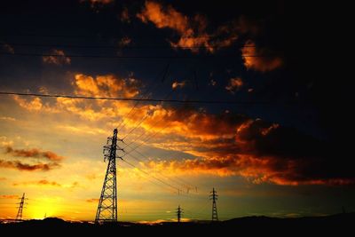 Silhouette of electricity pylon