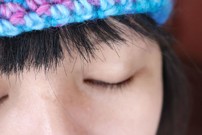 Close-up portrait of cute girl