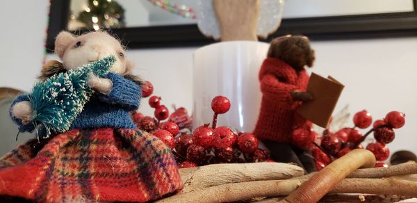 Close-up of christmas decorations