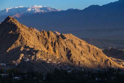 Panoramic view of mountains against sky