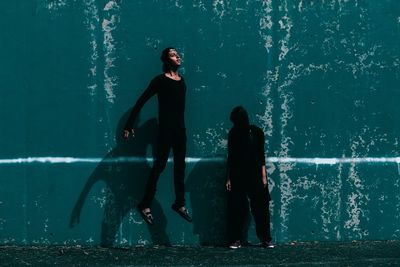 Woman standing in water