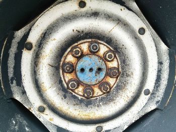 High angle view of machine part