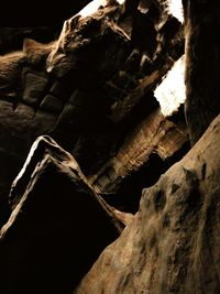 Low angle view of rock formation