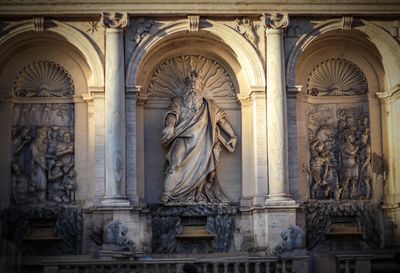 Low angle view of statue of cathedral