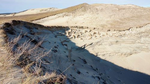 Scenic view of dune against sky