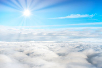 Scenic view of cloudscape against blue sky on sunny day
