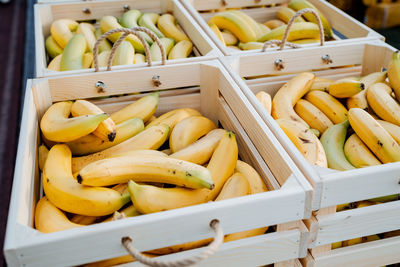 High angle view of fruits in container