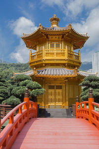 View of temple building against sky