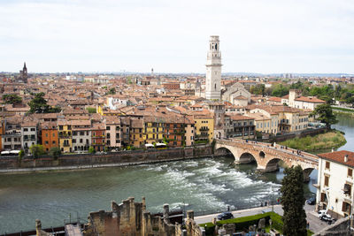 Bridge over river in city