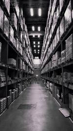 View of empty corridor of building