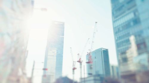 Low angle view of skyscrapers against sky