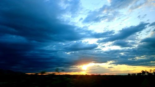 Scenic view of landscape against cloudy sky