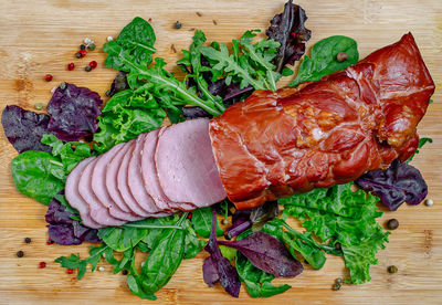 Close-up of food on table