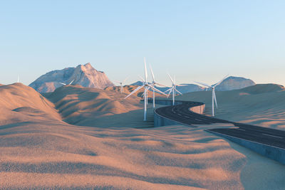 Scenic view of mountains against clear sky