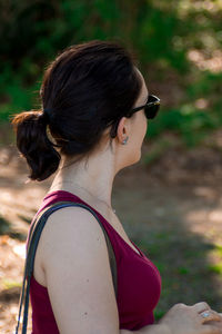 Rear view of woman with sunglasses