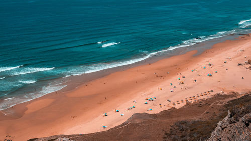 High angle view of beach