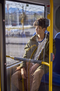 Man sitting in train