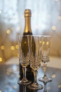 Close-up of wine glass on table
