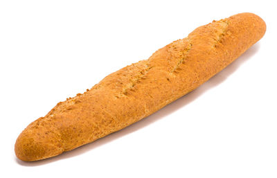 Close-up of bread against white background