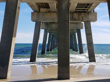 Pier over sea against sky