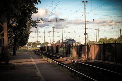 Railroad tracks against sky