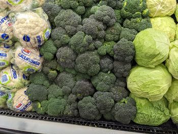 High angle view of vegetables for sale in market