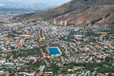 High angle view of cityscape