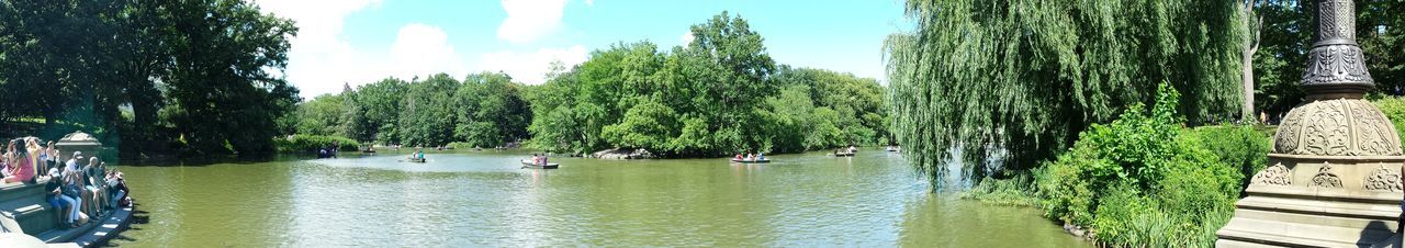 View of boats in river