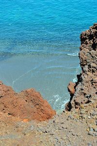 Scenic view of sea against blue sky