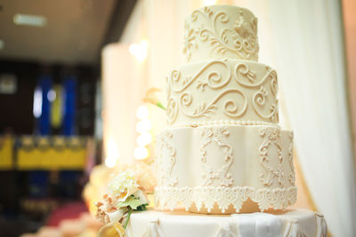 Wedding cake. selective focus. copy space.