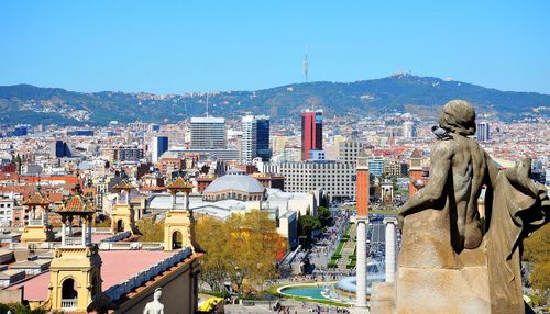 Sunny day in barcelona, spain