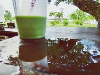 Close-up of drink on table