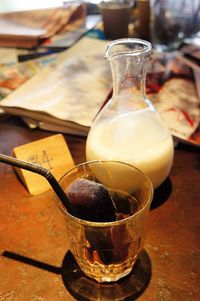 Close-up of drink on table