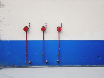 Fire hydrants mounted on wall