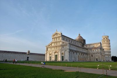 Pisa cathedral against clear sky