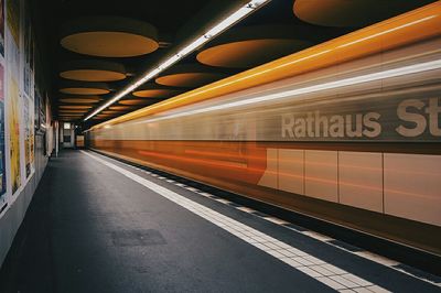 Train at railroad station platform