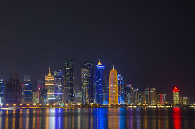 The skyline of the modern and high-rising city of doha in qatar, middle east. 