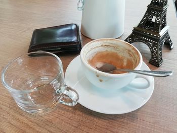 Coffee cup on table